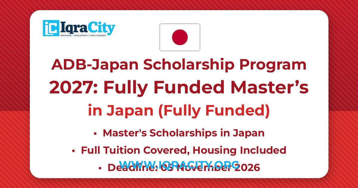 ADB-Japan Scholarship Program 2027: Fully Funded Master’s – Fully Funded Master's 2027