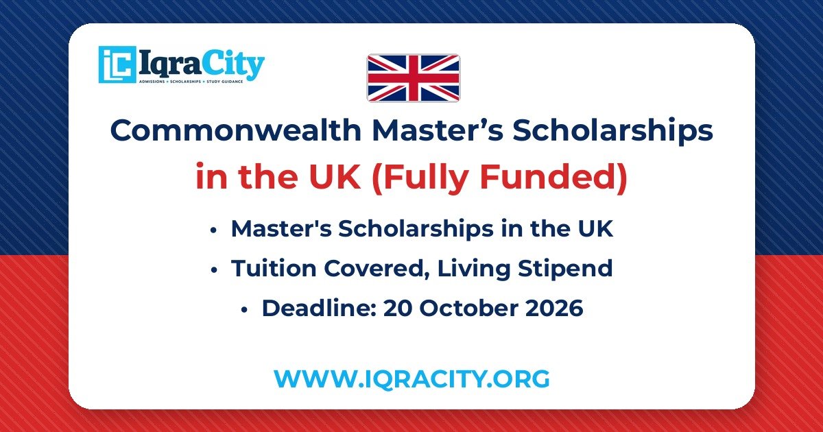 Commonwealth Master’s Scholarships 2027-28 – Fully Funded Master's 2027