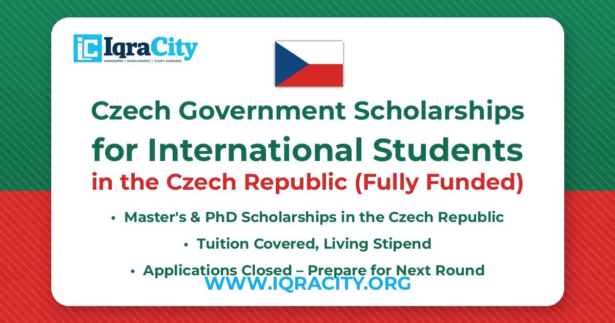 Czech Government Scholarships for International Students 2027-28 – Fully Funded Master's & PhD 2027