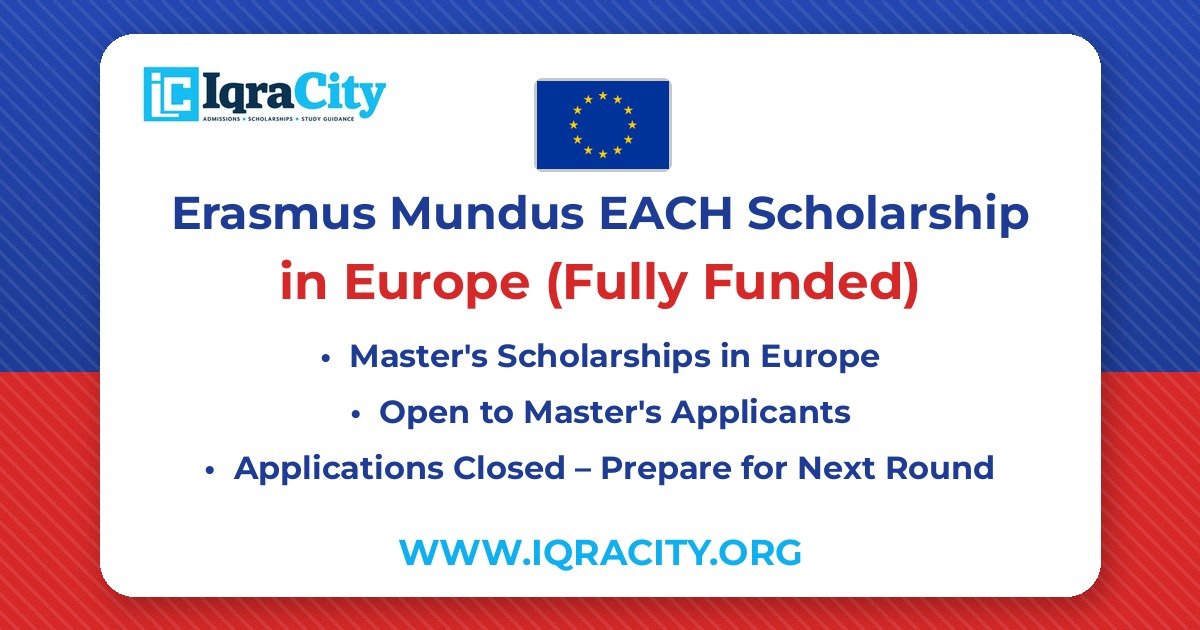 Erasmus Mundus EACH Scholarship 2027 – Fully Funded Master's 2027