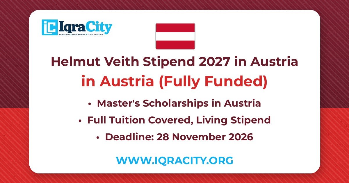 Helmut Veith Stipend 2027 in Austria: Fully Funded Master’s for Women – Fully Funded Master's 2027