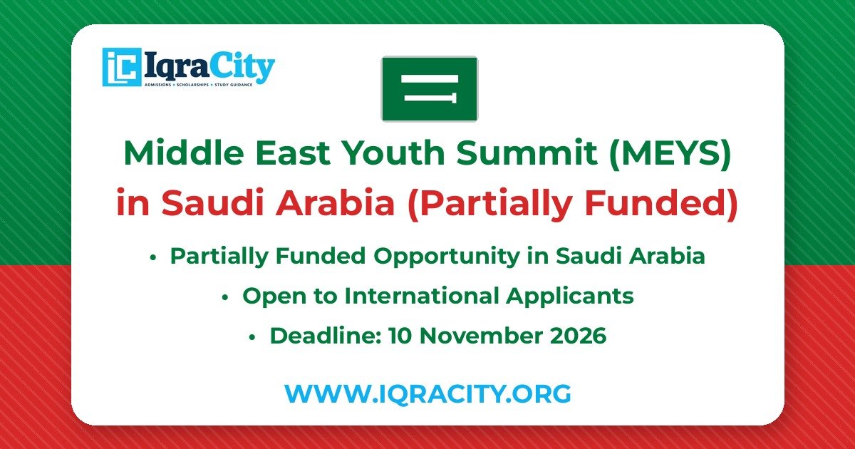 Middle East Youth Summit (MEYS) 2027 in Mecca, Saudi Arabia | Funded