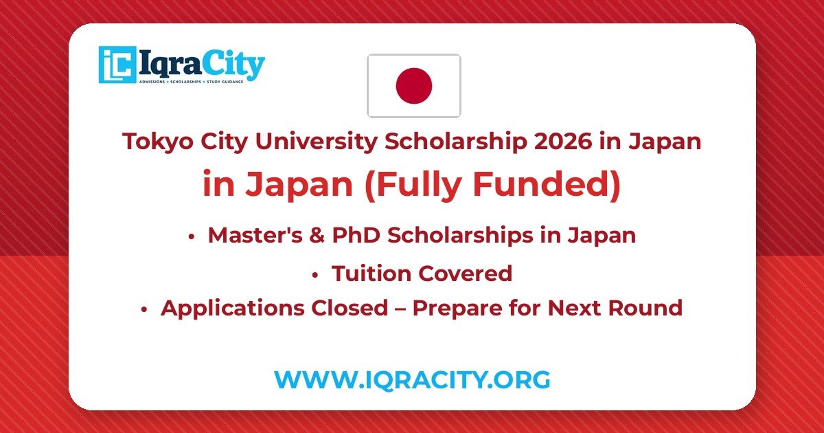 Tokyo City University Scholarship 2026 in Japan – Fully Funded Master's & PhD 2026
