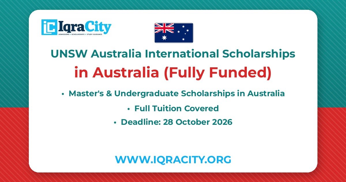 UNSW Australia International Scholarships 2027 – Fully Funded Master's & Undergraduate 2027