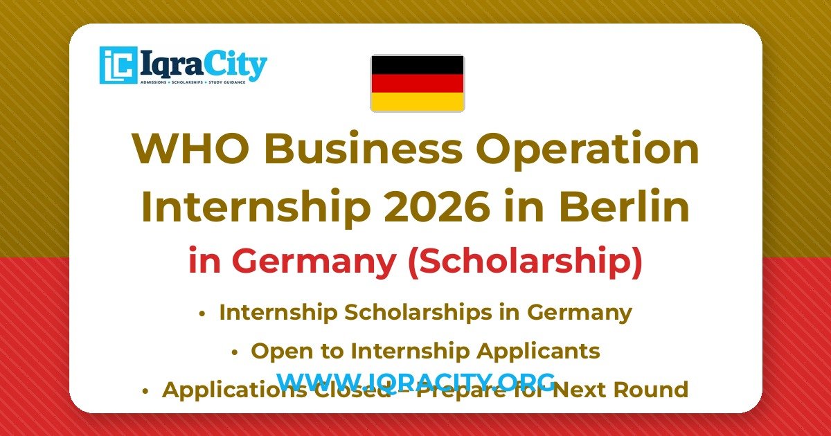 WHO Business Operation Internship 2026 in Berlin – Scholarship Internship 2026